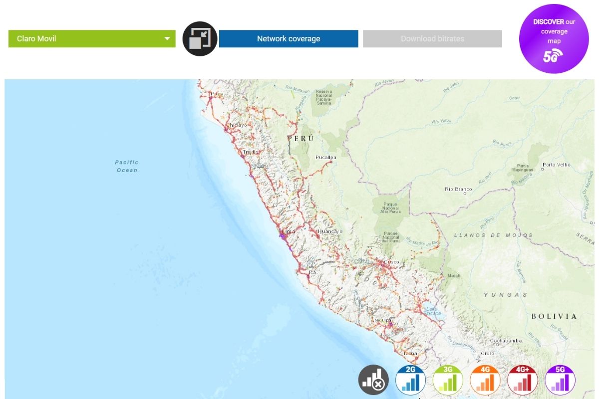 claro network coverage in peru