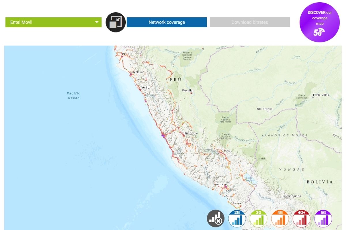 entel peru network coverage