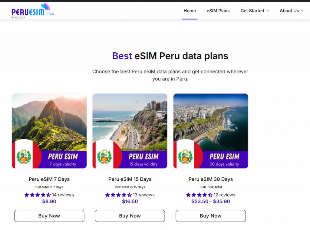 eSIM peru plans